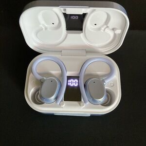 Wireless Earbuds with Charging Case - White and Powder Blue , new in Box